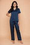 Zivame Satin Pyjama Set - Gibraltar Sea — thumbnail 2
